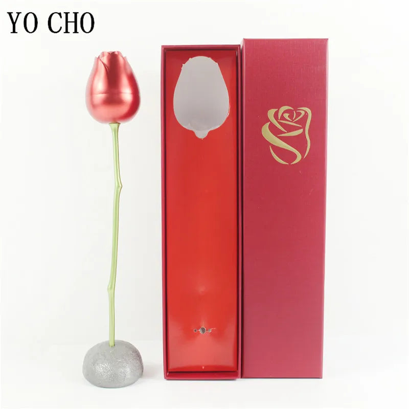 Creative Love Heart Necklace Set with Rose Simulation Flower St Valentin Jewelry Box Birthday Gift for Girlfriend