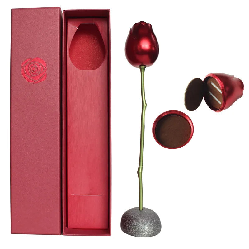 Creative Love Heart Necklace Set with Rose Simulation Flower St Valentin Jewelry Box Birthday Gift for Girlfriend