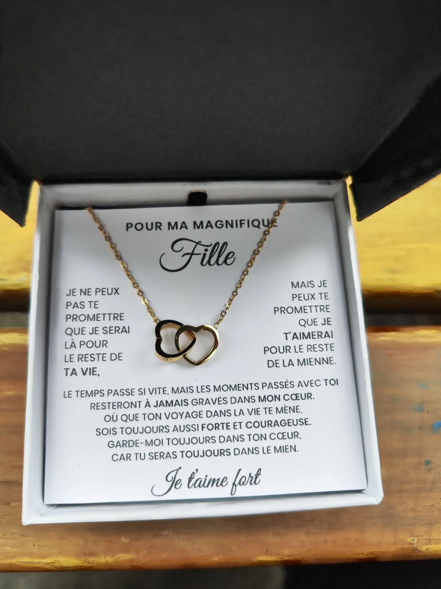 Portuguese Gift To Daughter Women Girl Chain Necklace Forever Love Double Heart Necklaces 2024 Fashion Jewelry With Led Box