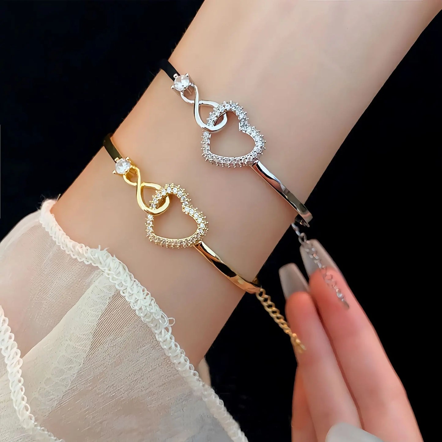 Spanish To My Daughter Infinite Symbol Hollow Heart Bracelet With Gift Box For Daughter's Birthday Party Adult Gifts