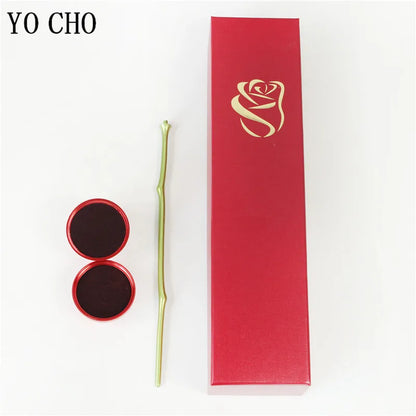 Creative Love Heart Necklace Set with Rose Simulation Flower  St Valentin Jewelry Box  Birthday Gift for Girlfriend