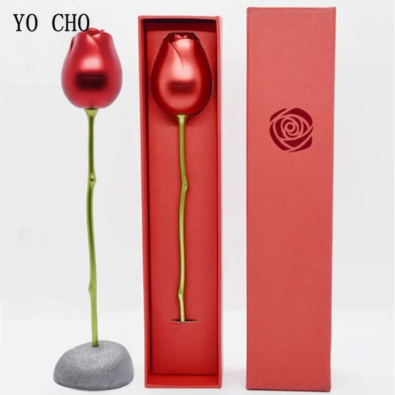 Creative Love Heart Necklace Set with Rose Simulation Flower  St Valentin Jewelry Box  Birthday Gift for Girlfriend
