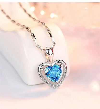 Creative Love Heart Necklace Set with Rose Simulation Flower  St Valentin Jewelry Box  Birthday Gift for Girlfriend