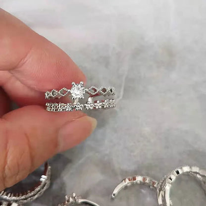 VENTFILLE 925 Sterling Silver Flower Lace Ring Korean Fashion Opening Inlaid CZ Adjustable Rings Valentine's Day Gift