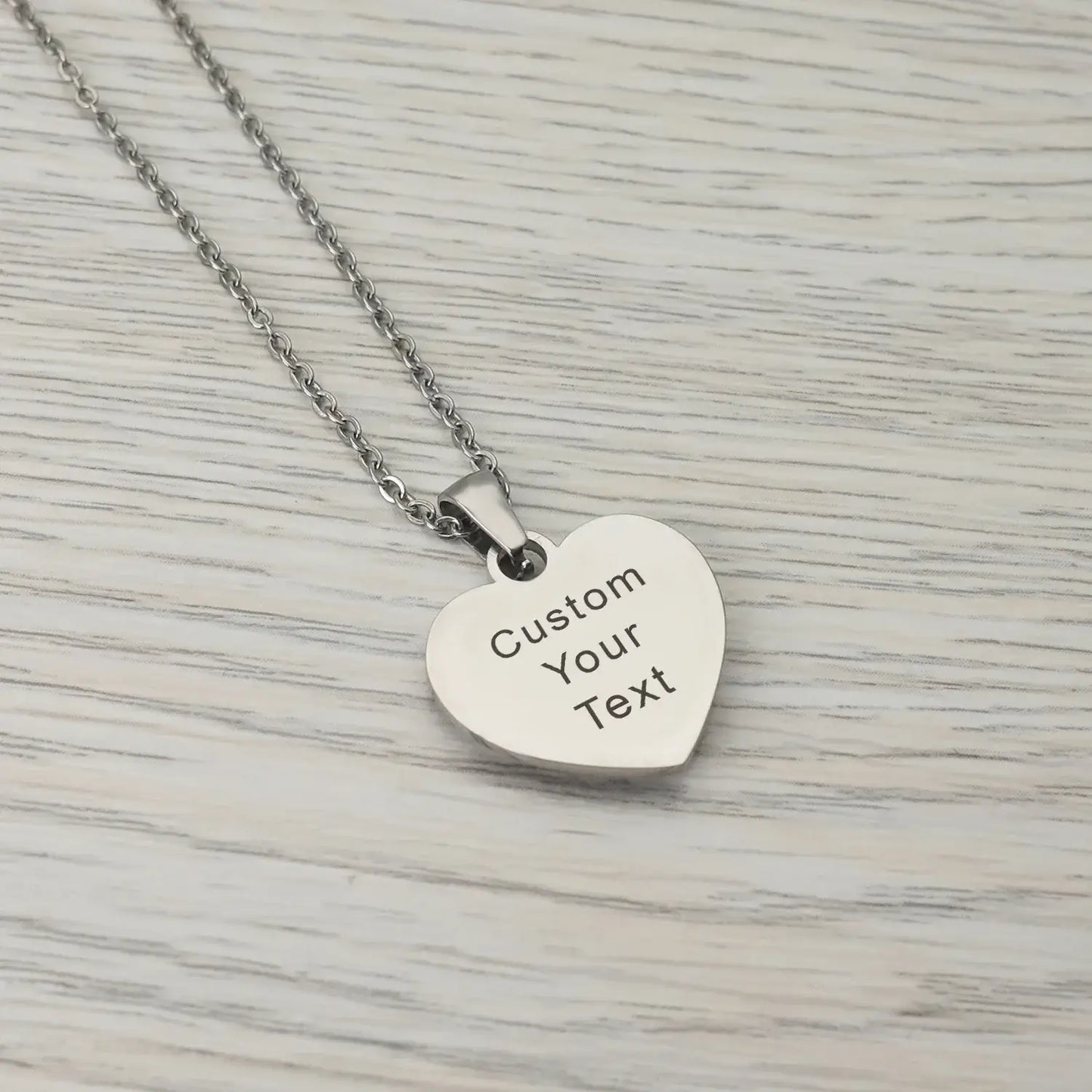 Picture Necklace Personalized for Women - Custom Photo Pendant with heart-shaped custom text tag.