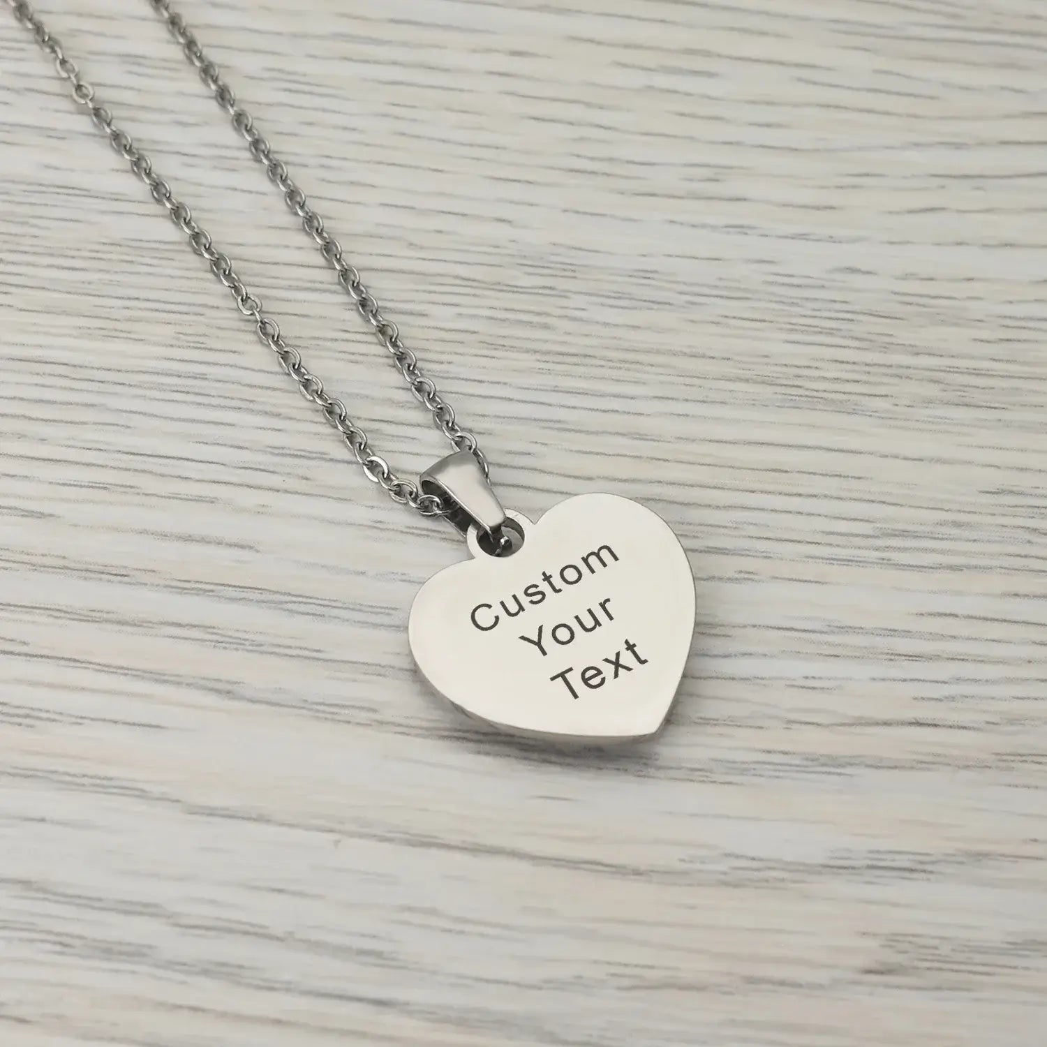 Picture Necklace Personalized for Women - Custom Photo Pendant with heart-shaped custom text tag.