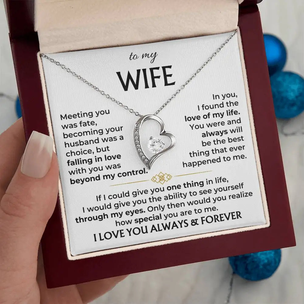 To My Wife Stainless Steel Necklace Valentine's Day Gift Love Heart Pendant Christmas Gifts Women Girl 2025 Fashion Jewelry