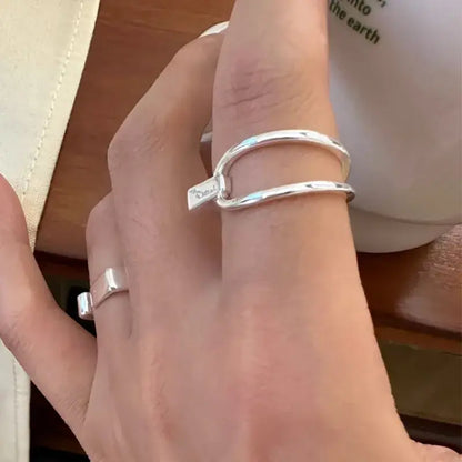 Mewanry Lines Crossed Geometric Rings For Women Couples Minimalist Creative Personality Trendy Birthday Party Jewelry Gifts