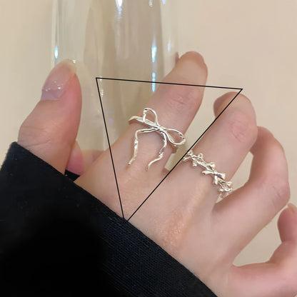 VENTFILLE 925 Sterling Silver Flower Lace Ring Korean Fashion Opening Inlaid CZ Adjustable Rings Valentine's Day Gift