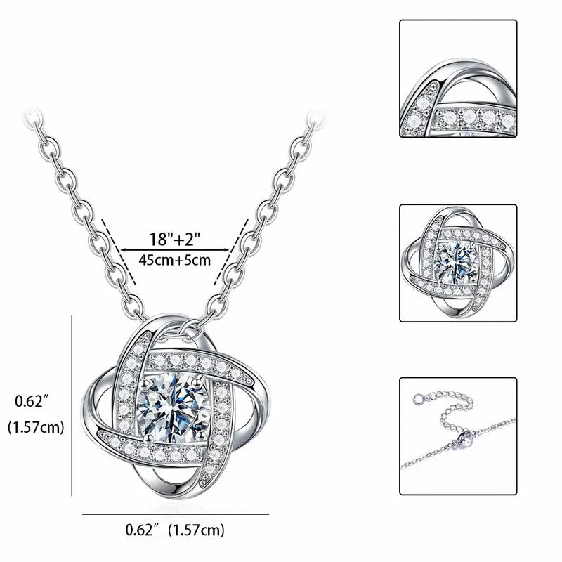 Elegant Heart Knot Necklace for Mom Wedding Gift with Keepsake Card in Gift Box Daughter Bride Sentimental Jewelry Keepsake