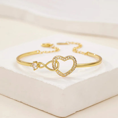 Spanish To My Daughter Infinite Symbol Hollow Heart Bracelet With Gift Box For Daughter's Birthday Party Adult Gifts