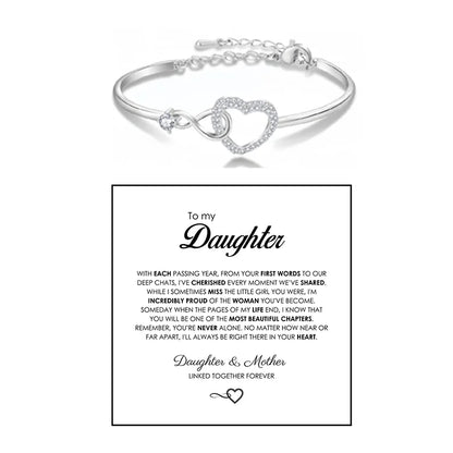 Spanish To My Daughter Infinite Symbol Hollow Heart Bracelet With Gift Box For Daughter's Birthday Party Adult Gifts