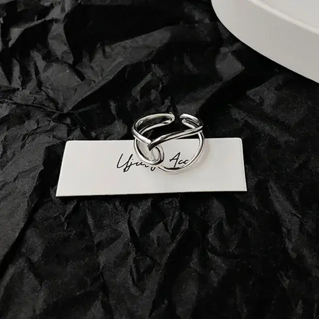 Mewanry Lines Crossed Geometric Rings For Women Couples Minimalist Creative Personality Trendy Birthday Party Jewelry Gifts