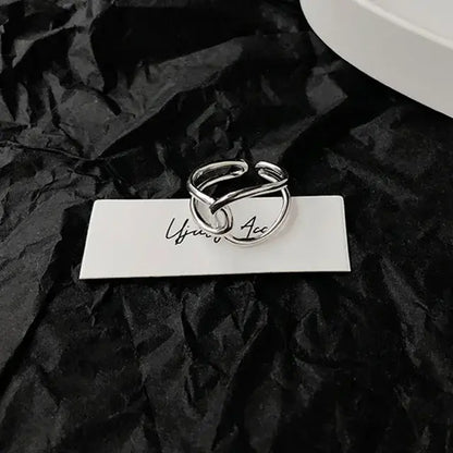 Mewanry Lines Crossed Geometric Rings For Women Couples Minimalist Creative Personality Trendy Birthday Party Jewelry Gifts