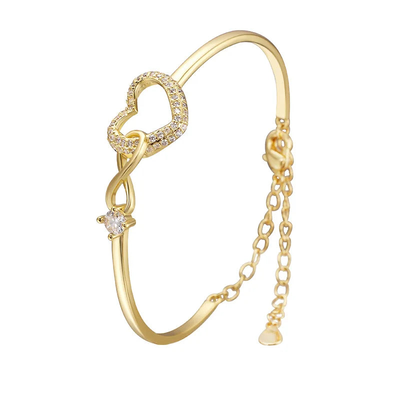 Spanish To My Daughter Infinite Symbol Hollow Heart Bracelet With Gift Box For Daughter's Birthday Party Adult Gifts