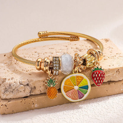 1PC Fashion Women's Stainless Steel Multi Element Accessory Pan Family Bracelet Suitable for Daily Wear, Party and Festival Gift
