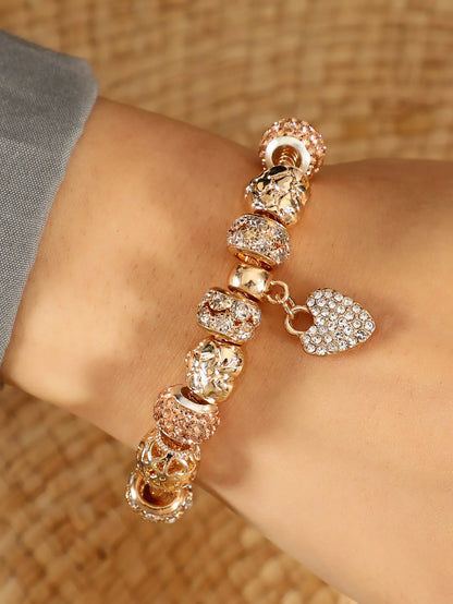 1PC Fashion Women's Stainless Steel Multi Element Accessory Pan Family Bracelet Suitable for Daily Wear, Party and Festival Gift