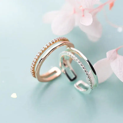 925 Sterling Silver Rings for Women Men Couple - Elegant displayed with floral accents.