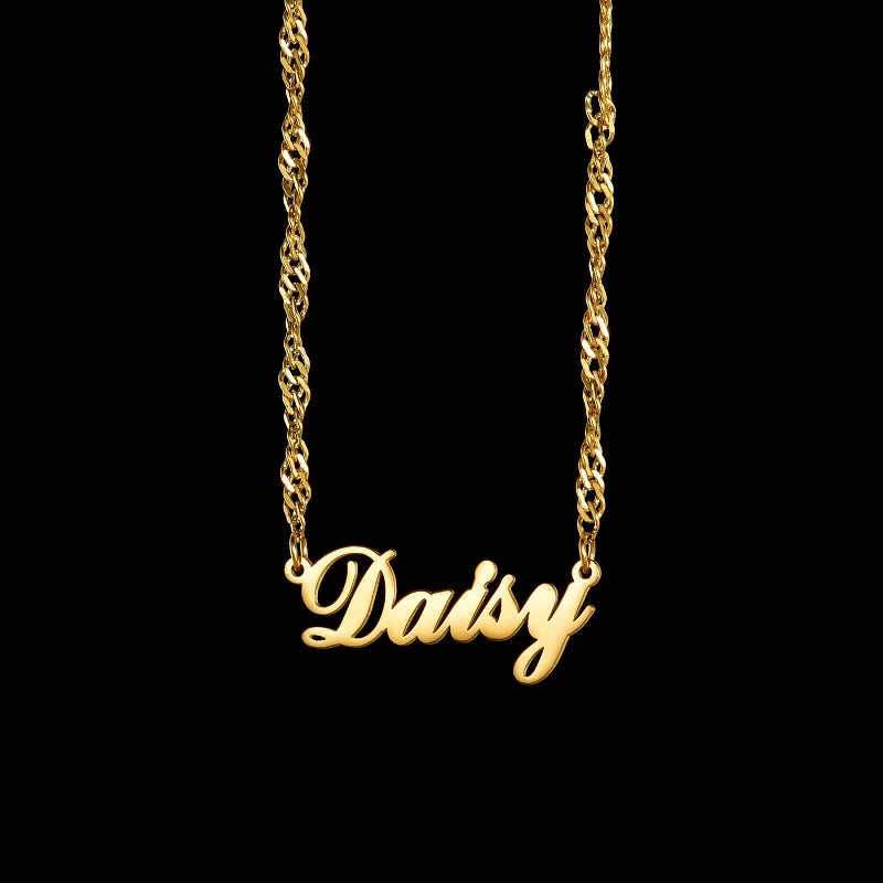 365 Custom Name Necklace Multiple Style Chains Stainless Steel Personalized Charming Choker For Women Girls Trendy Jewelry Gifts