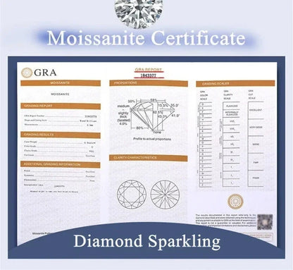 Luxury 100% Real 18k Gold  Women's Moissanite Pendant Necklace