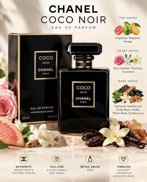 Chanel Coco Noir Eau de Parfum for Women 100ml – Elegant Amber Woody Fragrance