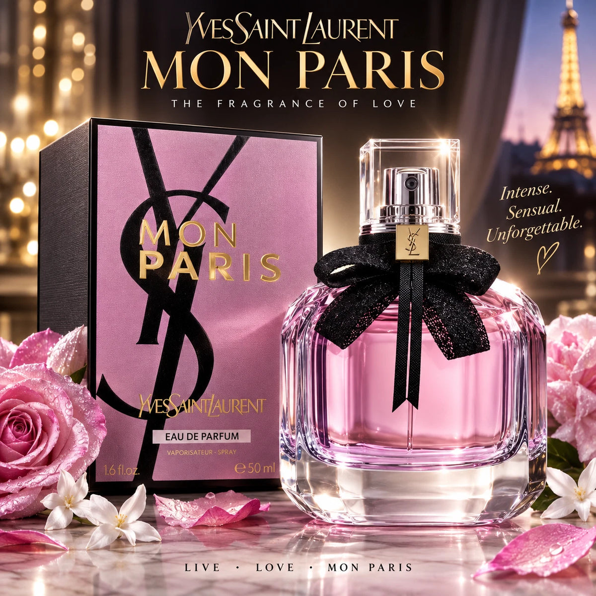 Yves Saint Laurent Mon Paris Eau de Parfum 90ml for Women – Strawberry, White Musk & Patchouli Fragrance