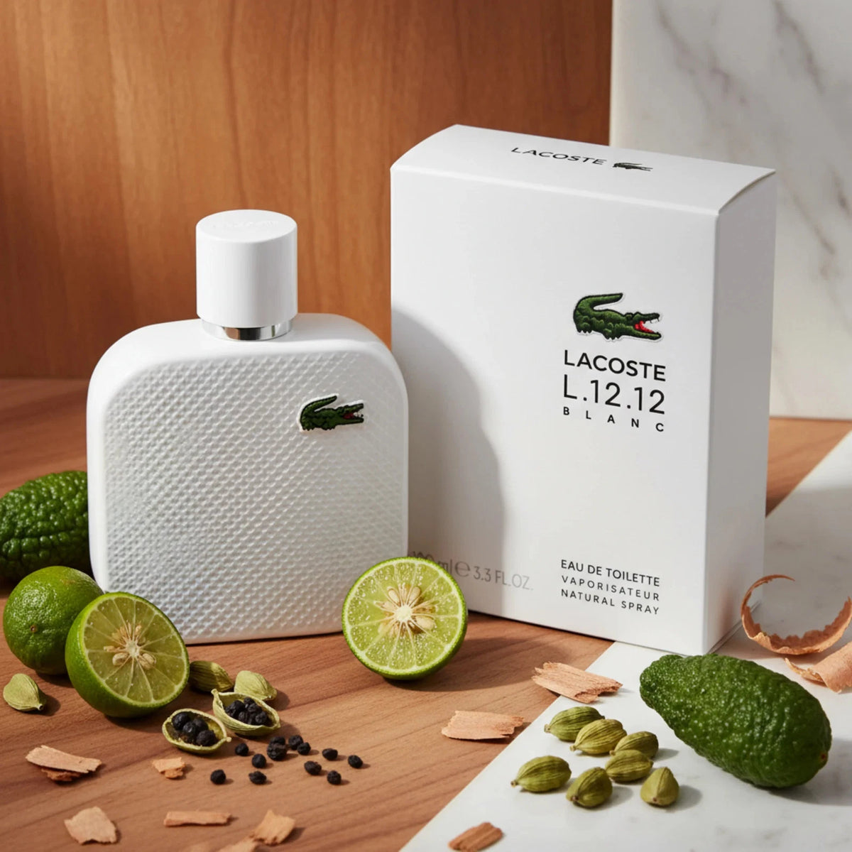 Lacoste L.12.12 Blanc Eau Intense Eau de Toilette 100ml for Men – Fresh Citrus & Woody Fragrance