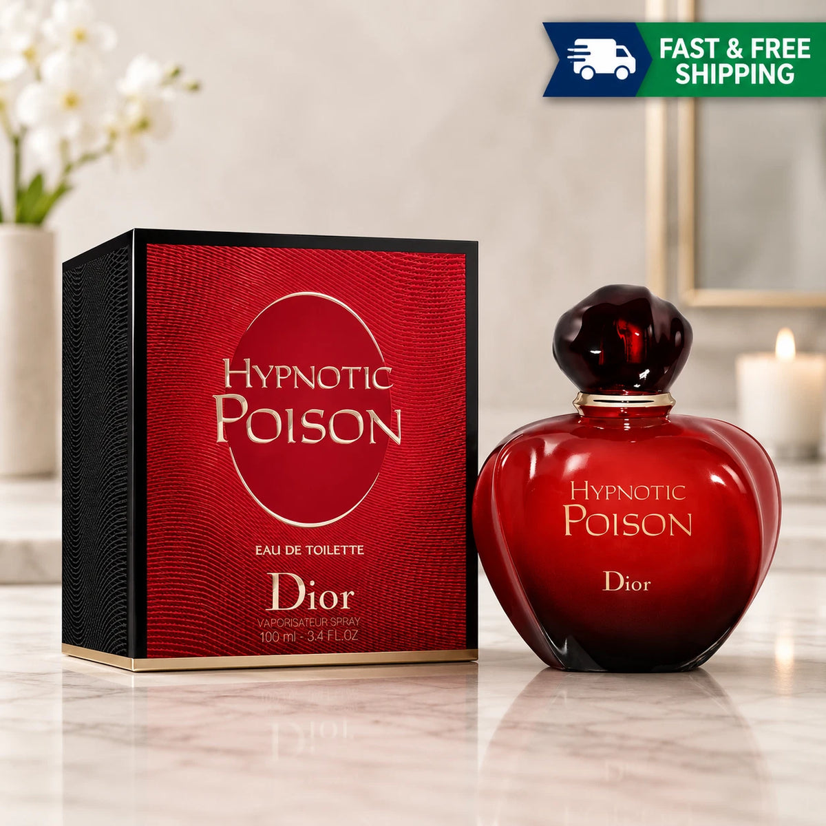 Christian Dior Hypnotic Poison Eau de Toilette for Women 100ml – Warm Vanilla & Amber Fragrance